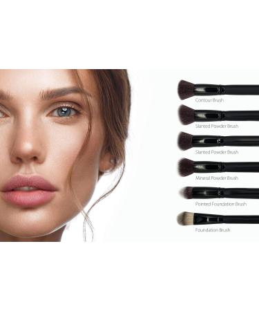 Chali 18-Piece Make-Up Brush Set with Bag | Professional Cosmetics Brushes for Foundation Eyeshadow Powder Blender Concealer & Eyebrows - International Shipping Available - Buy Online on GoSupps.com