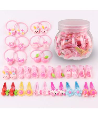 Seatecks Girl Hair Clips 36Pcs Cartoon Hair Headwear Gift Set Animal Small Snap Clips Barrettes Girls Hair Bow Elastic Ties for Baby Girls Kids Toddlers Style A