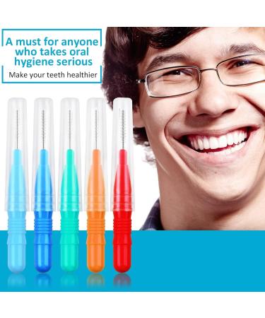 Interdental Soft Dental Brushes 40 Count Pack for Cleaning Gaps Between Teeth (0.8mm with Floss Picks) - Buy Online on GoSupps.com