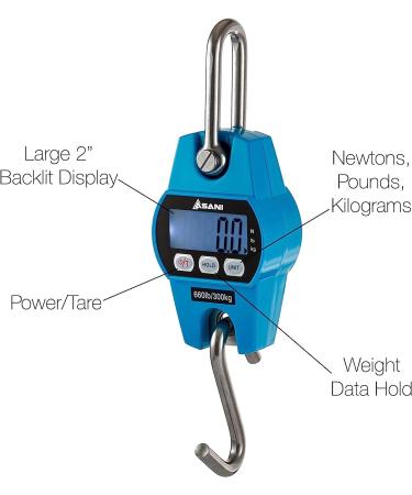 Hanging Weight Scale | 660lb Digital Electronic Weighing Scale for Hunting, Fishing, Farm, and Luggage | Accurate Sensors | Polycarbonate Blue - Buy Online on GoSupps.com