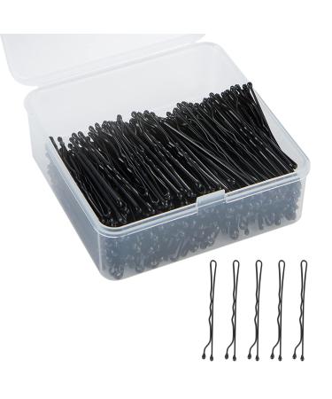 Black Bobby Pins 400PCS Hair Bobby Pins for Women, Bun Pins for Thick Hair Thin hair and All Hair Types, Hair Pins with Case, 1.97 inch Stainless Steel