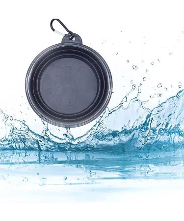 Collapsible Dog Bowls 2 Pack - Portable Water Bowls for Pets | Foldable Travel Bowl Set with Carabiner Clip - Ideal for Walking, Traveling, Hiking | Black+Purple - Buy Online on GoSupps.com