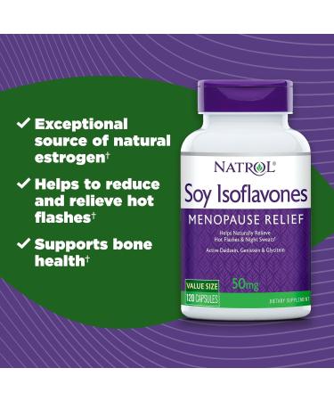 Natrol Soy Isoflavones 50mg Capsules - Menopause Relief - 120 Count (Pack of 2) - Buy Online on GoSupps.com