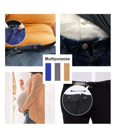 9PCS Adjustable Waistband Expanders - Elastic Button Extenders for Pants, Shorts, Jeans (Blue Grey Brown) - Buy Online on GoSupps.com