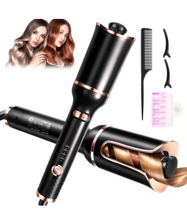 Automatic Curling Iron, Professional Automatic Hair Curler with 1" Curling Iron Large Slot & Adjustable 4 Temperature & 3 Timer, Dual Voltage Rotating Curling Iron with Auto Shut-Off for Hair Styling