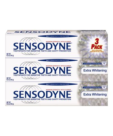 Sensodyne 24/7 Sensitivity Protection Extra Whitening Toothpaste 6.5oz (Pack of 3) - Buy Online on GoSupps.com