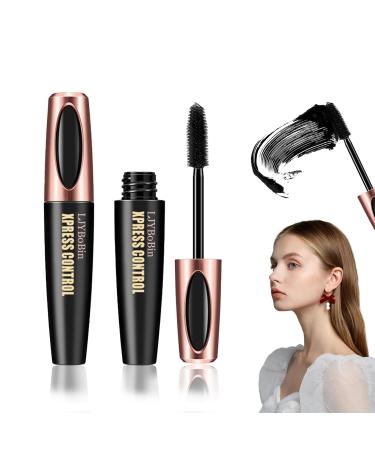2 Pack Fiber Lash Mascara Lengthening Thick Waterproof Black Mascara Long Lasting Smudge-proof Clear Tube Mascara All Day Exquisitely Full