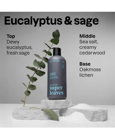 ATTITUDE Shower Gel Body Wash for Men 98% Natural Origin Ingredients Paraben & Phthalate Free EWG Verified Cleanses Without Drying Eucalyptus & Sage 14 Fl Oz Eucalyptus & Sage 14 Fl Oz (Pack of 1) - Buy Online on GoSupps.com
