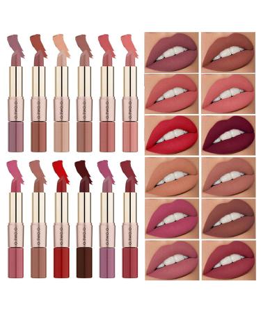 Matte Nude Lipstick for Women | Double End Lip Tint | Velvety 2-IN-1 Long Lasting & Non-Stick Cup Gloss - Buy Online on GoSupps.com