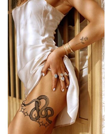 JINYOUS Realistic Temporary Tattoo Set - 22 Sheets Snake and Floral Designs for Men and Women - Buy Online on GoSupps.com