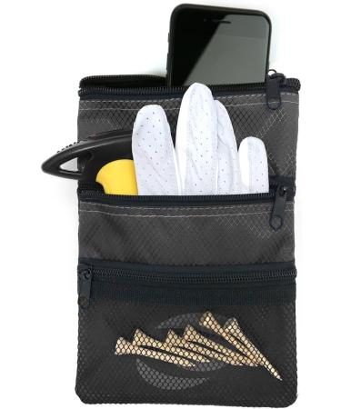 Orlimar Detachable Golf Accessory Pouch with 3 Zippered Pockets - Black - Buy Online on GoSupps.com