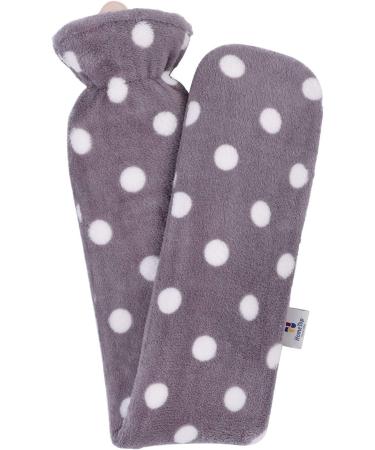 HomeTop Premium 2.25L Rubber Hot Water Bottle with Gray Polka Dot Fleece Cover - Light Gray - Buy Online on GoSupps.com