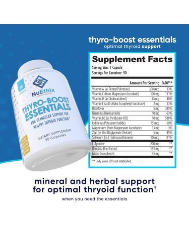 NuEthix Thyro-Boost Essentials - Non-Glandular Support for Optimal Thyroid Function | 90 Capsules - International Shipping Available - Buy Online on GoSupps.com