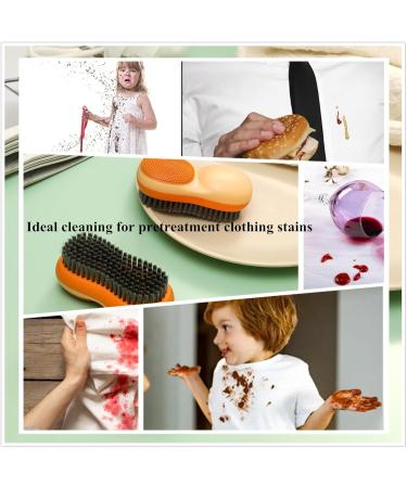 Two-Sided Laundry Stain Remover Brush | Soft Bristle for Wool Cashmere Delicate Fabrics | Easy Grip Cleaning Brush - Blue - Buy Online on GoSupps.com