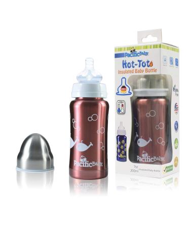 Pacific Baby Hot-Tot Insulated Stainless Steel Infant Baby Eco Feeding Bottle Anti-Colic Nipple 7 Ounce Fish