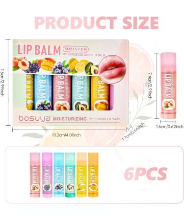 SNBUHA Lip balm set fruit flavored lip gloss 6 fruit flavors moisturizing balm for cracked and dry lips - Buy Online on GoSupps.com