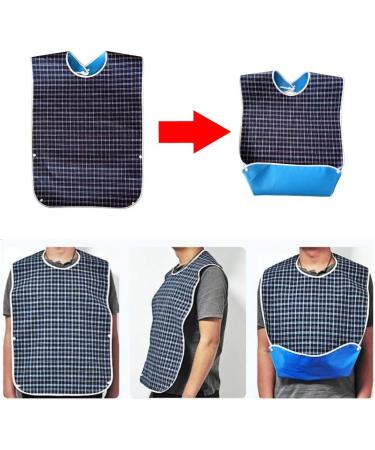 JZK Long Waterproof Feeding Bib for Elderly & Disabled - Washable Adult Dribble Bib for Stroke Patients | Large Size - Buy Online on GoSupps.com