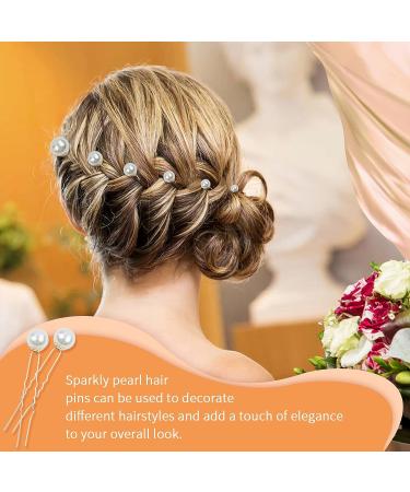 54-Piece Wedding Gold U-Shaped Pearl Hair Pins - Bridal Bobby Hairpins for Prom & Formal Parties - Buy Online on GoSupps.com