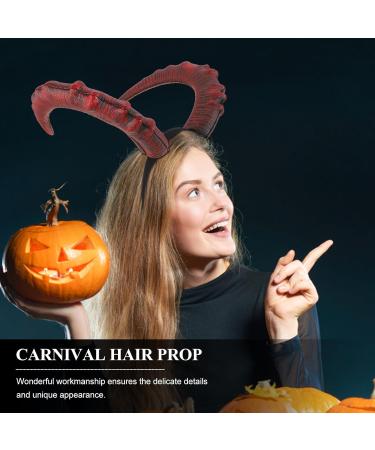Housoutil Demon Horn Headband Halloween Devil Horns Gothic Black Devil Horns Halloween Cosplay Ox Horn Hair Accessories for Women Men Kid - Buy Online on GoSupps.com