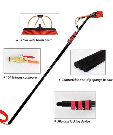 Telescopic Water Fed Pole Outdoor Window Cleaning System Telescopic Cleaning Brush with 65 Feet Hose Car Glass Washing Equipment Tool Extension Pole Water Spray Washer 50cm Brush Head 18FT / 5.4 M 18FT / 5.4 M 50cm brush head - Buy Online on GoSupps.com