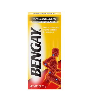 Bengay Vanishing Scent Menthol Pain Relieving Gel Non-Greasy 2 Ounce (Pack of 2) 2 Ounce (Pack of 2) Vanishing Scent