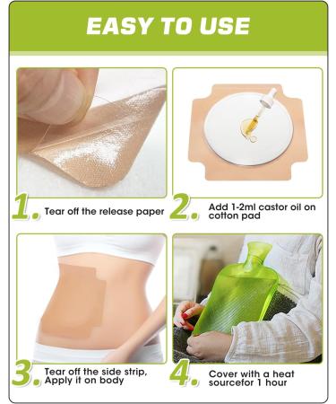 28 PCS Organic Castor Oil Pack Wrap Disposable Castor Oil Packs for Liver Self-Adhesive Castor Oils Wrap Organic Cotton for Stomach and Neck No Wash Easy to Use Anti-Seepage (28Pcs) - Buy Online on GoSupps.com