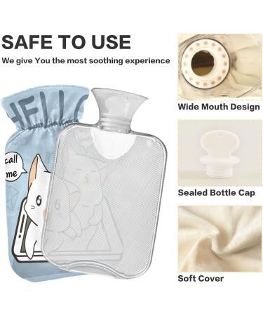 Kawaii Cats Hot Water Bottle | 2L Soft Fleece Cover for Hot & Cold Compress - International Shipping Available - Buy Online on GoSupps.com