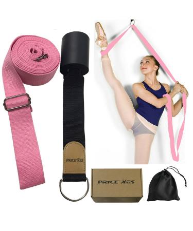 Leg Stretch Band - to Improve Leg Stretching - Easy Install on Door - Perfect Home Equipment for Ballet, Dance and Gymnastic Exercise Flexibility Stretching Strap Foot Stretcher Bands pink