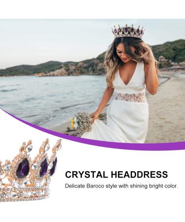 FRCOLOR Gold Baroque Jeweled Queen Crown - Vintage Crystal Tiara & Rhinestone Wedding Crown for Women - Perfect for Birthdays & Special Occasions - Buy Online on GoSupps.com