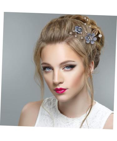 2 Set Hairpin Rhinestone Headpiece Wedding Hair Clips for Brides Blue Hair Accessories Bridal Hair Clip Pearl Wedding Hair Accessories Hair Pins Wedding Dress Zinc Alloy Miss Fork - Buy Online on GoSupps.com
