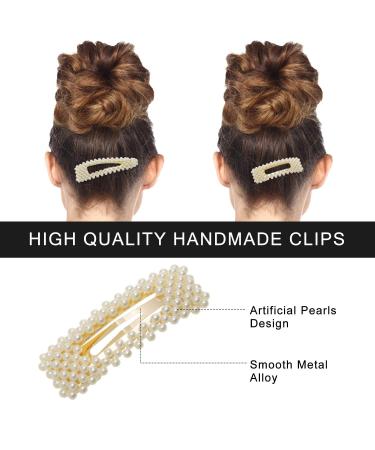 YIKEF 12 Pieces Artificial Pearl Hair Clips - Elegant Hair Snap Clips for Girls | Perfect for Weddings & Valentine's Day Gifts - Buy Online on GoSupps.com