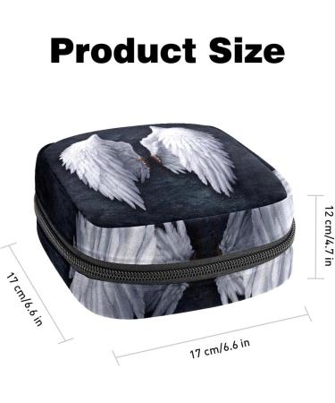 Menstruation Pad Bag with Zipper - Stylish Women's Napkin & Tampon Pouch | Broken Angel Wings Design - Buy Online on GoSupps.com