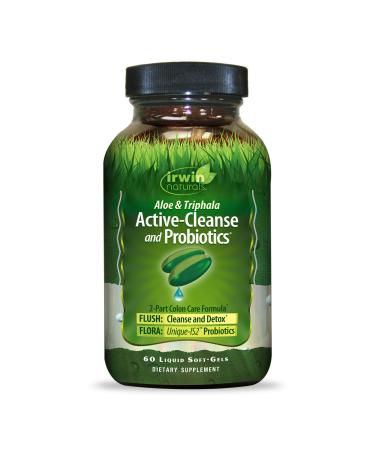 Irwin Naturals Aloe & Triphala Active-Cleanse and Probiotics 60 Liquid Soft-Gels