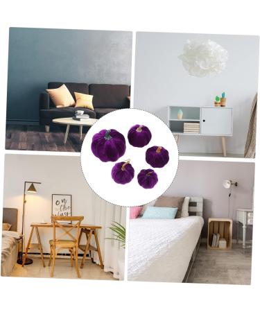 Didiseaon 5pcs Flannel Foam Pumpkin Autumn Decor Halloween Decor Velvet Pumpkins for Decorating Artificial Pumpkin Decoration Fall Decorations Home Decor Photo Prop Fake Pumpkin Set Purple Purple 14X12.5X12.5CM - Buy Online on GoSupps.com