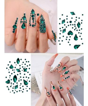 EBANKU Green Nail Rhinestones for St. Patrick's Day Nail Art - Emerald Gems with Tweezers - Buy Online on GoSupps.com