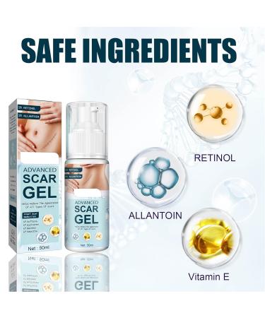 Stretch Mark Gel 2Pcs 50ml with Allantoin & Vitamin E - Hydrating Scar Remover for Scars, Burns & Surgery - Buy Online on GoSupps.com