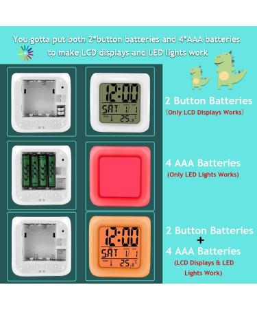 Unicorn Digital Alarm Clocks for Girls LED Night Glowing Cube LCD Clock with Light Children Wake Up Bedside Clock Birthday Gifts for Kids Women Bedroom (Rainbow) - Buy Online on GoSupps.com