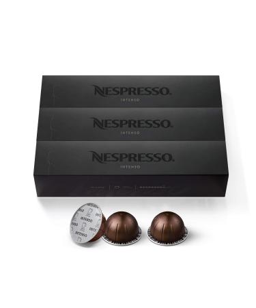 Nespresso Capsules VertuoLine, Intenso, Dark Roast Coffee, 30 Count Coffee Pods, Brews 7.77 Ounce, 10 Count (Pack of 3)