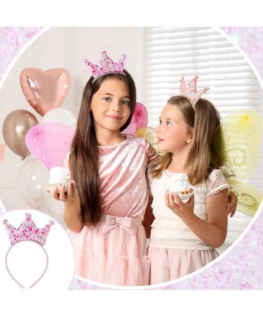 Juexica Sequin Crown Headbands - 12 Pack Princess Party Favors for Girls & Women - Glitter Elastic Tiaras in Pink, Blue, Purple & More - Buy Online on GoSupps.com