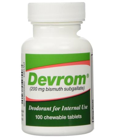 DEVROM Tablets (Internal Deoderant)200MG 100chewable tablets 100 Count (Pack of 1)