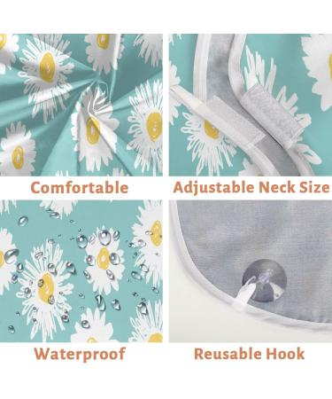 Daisies Flower Painting Beard Bib Apron - Non-Stick Waterproof Hair Catcher for Men | Perfect Grooming Gift with Suction Cups - Buy Online on GoSupps.com