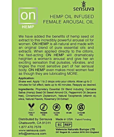 Buy Sensuva E27505 ON Arousal Oil for Her - Hemp Oil Infused 5ml | International Shipping Available - Buy Online on GoSupps.com