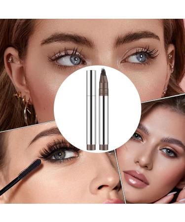 shuhauk Eyebrow fountain pen 2in1 eyebrow pencil Long Lasting Smudge Resistant Beauty Supplies Waterproof Hairline Pen for Photo Shoots Special Occasions 2 Yellow Brown - Buy Online on GoSupps.com