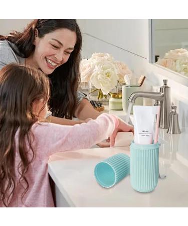 Paodduk Travel Toothbrush Holder Case | Dustproof Portable Toothbrush Cup for Camping Business Trips & School - Blue - Buy Online on GoSupps.com