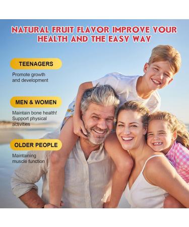 (2 Pack) Sugar Free Calcium Citrate Gummies 1200 mg with Vitamin d3 K2 Magnesium Zinc for Bone Muscle & Immune Support High Absorption Calcium Supplement for Women Raspberry Flavor 60 Chews 60 Count (Pack of 2) - Buy Online on GoSupps.com