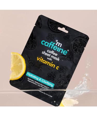 mCaffeine Coffee Sheet Mask with Vitamin C | Hydrating Hyaluronic Acid Face Mask for Dark Spot Reduction & Sun Protection - 1 pc - Buy Online on GoSupps.com