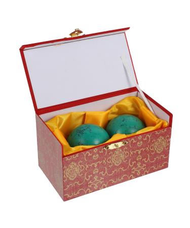 Beaupretty 2st Turker Handball Gemstone hand balls green gemstones training ball for the hand Chinese balls gifts health care leisure ball fitness wood