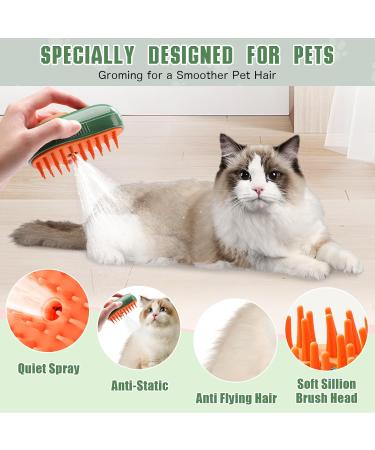 Steamy Cat Brush 3 in 1 Electric Grooming Brush with Wash-free Essence - Green - Buy Online on GoSupps.com