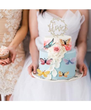 72 Edible Gold Rock Butterflies for Cakes | Decorative Paper Butterflies for Weddings Birthdays & Cupcakes - Buy Online on GoSupps.com