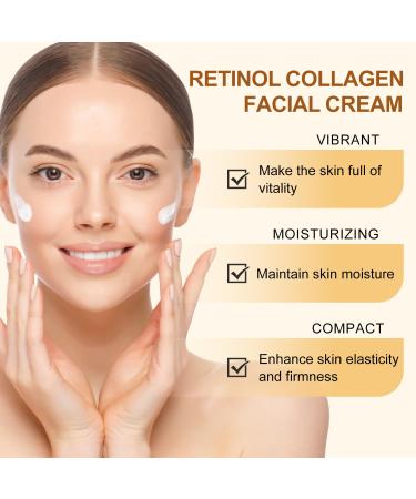 Retinol Collagen Cream Lift and Firm Skin Fade Fine Lines Men's and Women's Day and Night Face Anti-Wrinkle Moisturizer Cream Suitable for All Skin Types 2.46 OZ - Buy Online on GoSupps.com